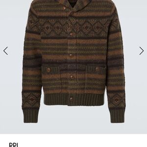 Ralph Lauren Double RL Brown Multi Cardigan